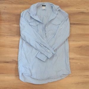 Blue button-down shirt
